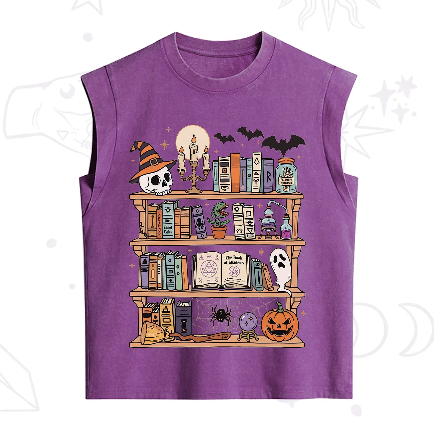 Purplehecate Halloween Library Vintage Washed Tank