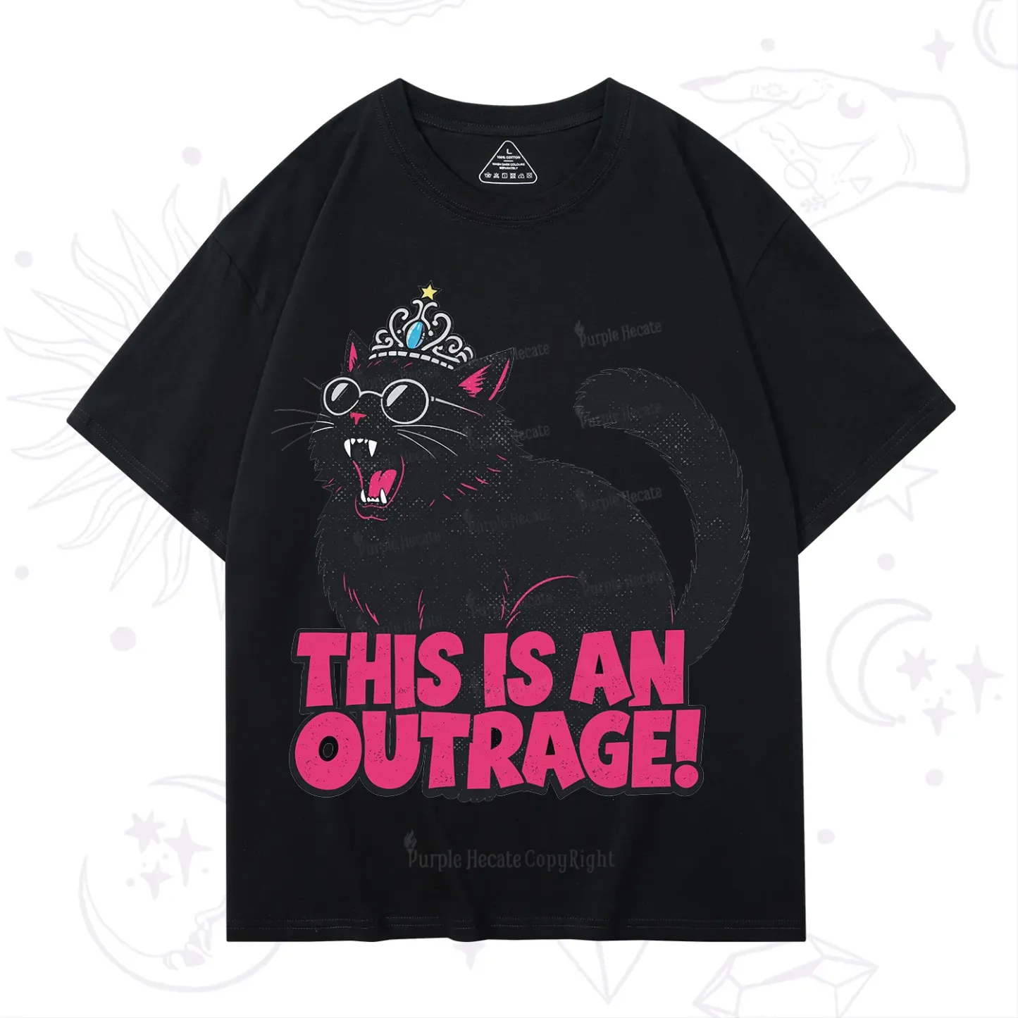Purplehecate This is an outrage Princess Cat T-Shirt