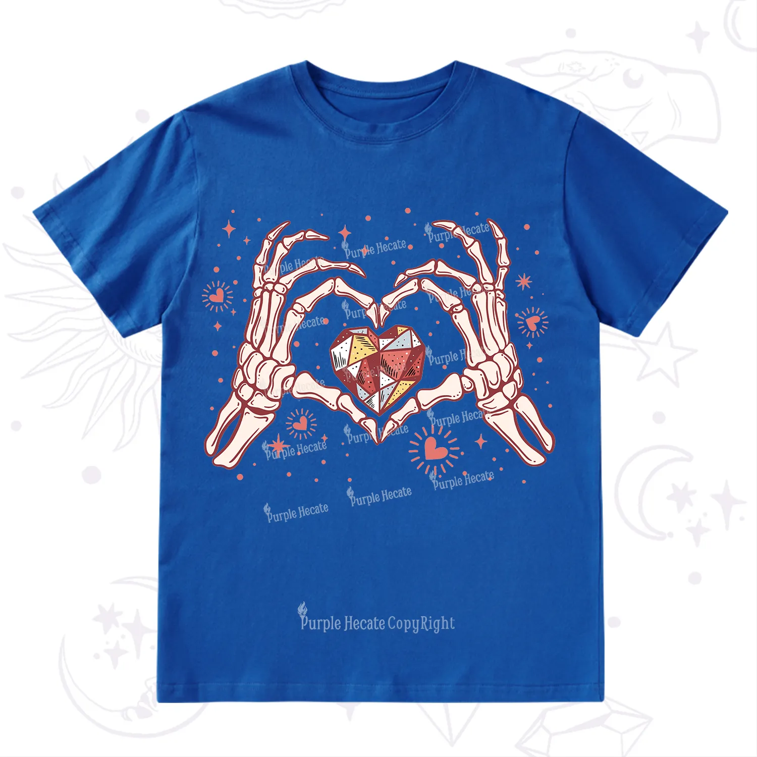 Purplehecate Skeleton Love Hands Valentine T-Shirt