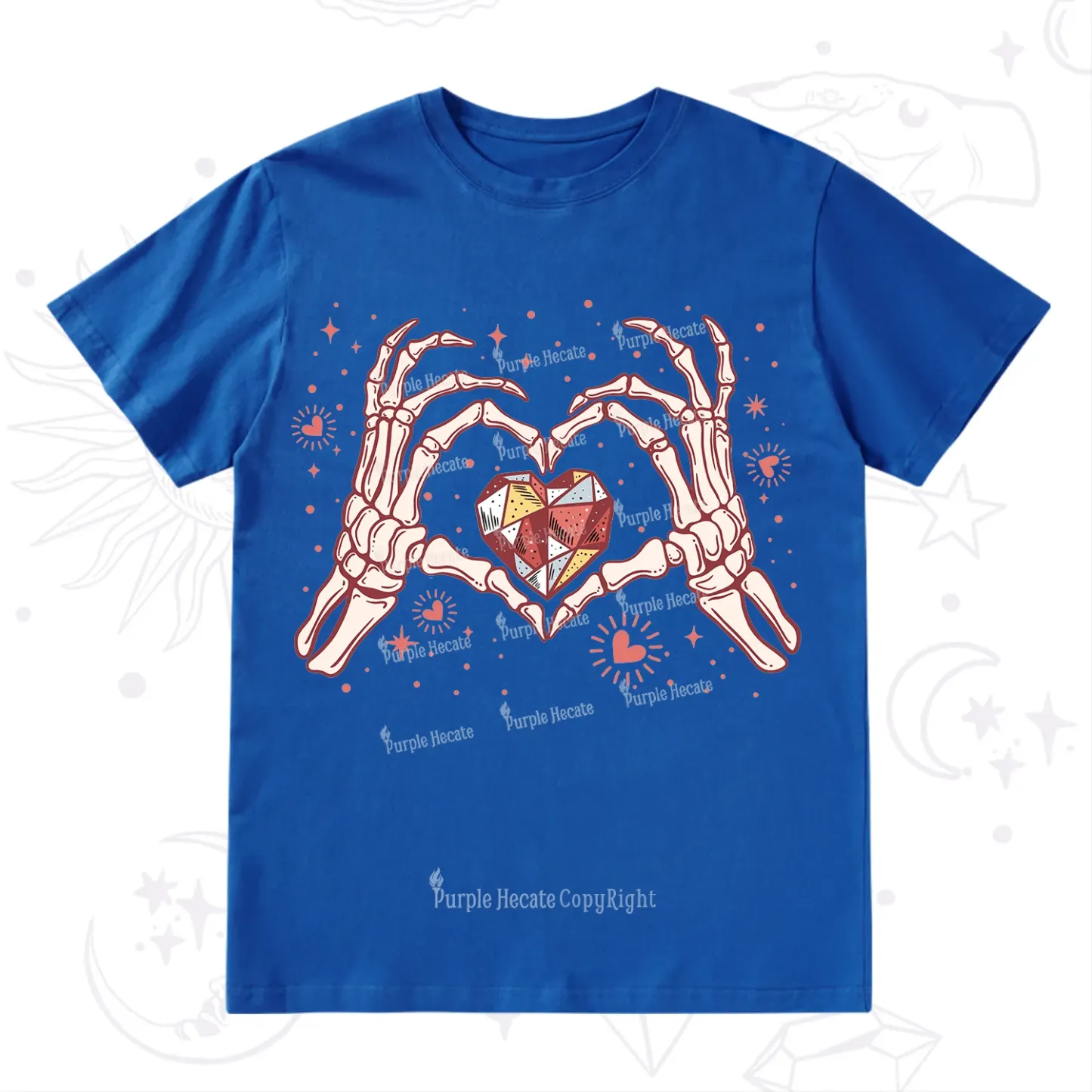 Purplehecate Skeleton Love Hands Valentine T-Shirt