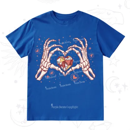 Purplehecate Skeleton Love Hands Valentine T-Shirt