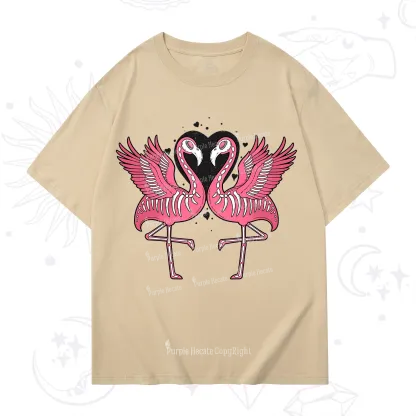 Purplehecate Witchy Pink Flamingo Skull Valentine T-Shirt
