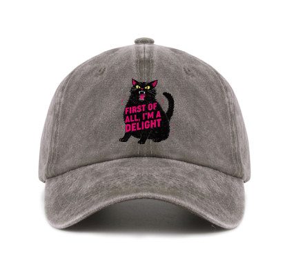 Purplehecate First Of All I'm A Delight Cat Baseball Cap