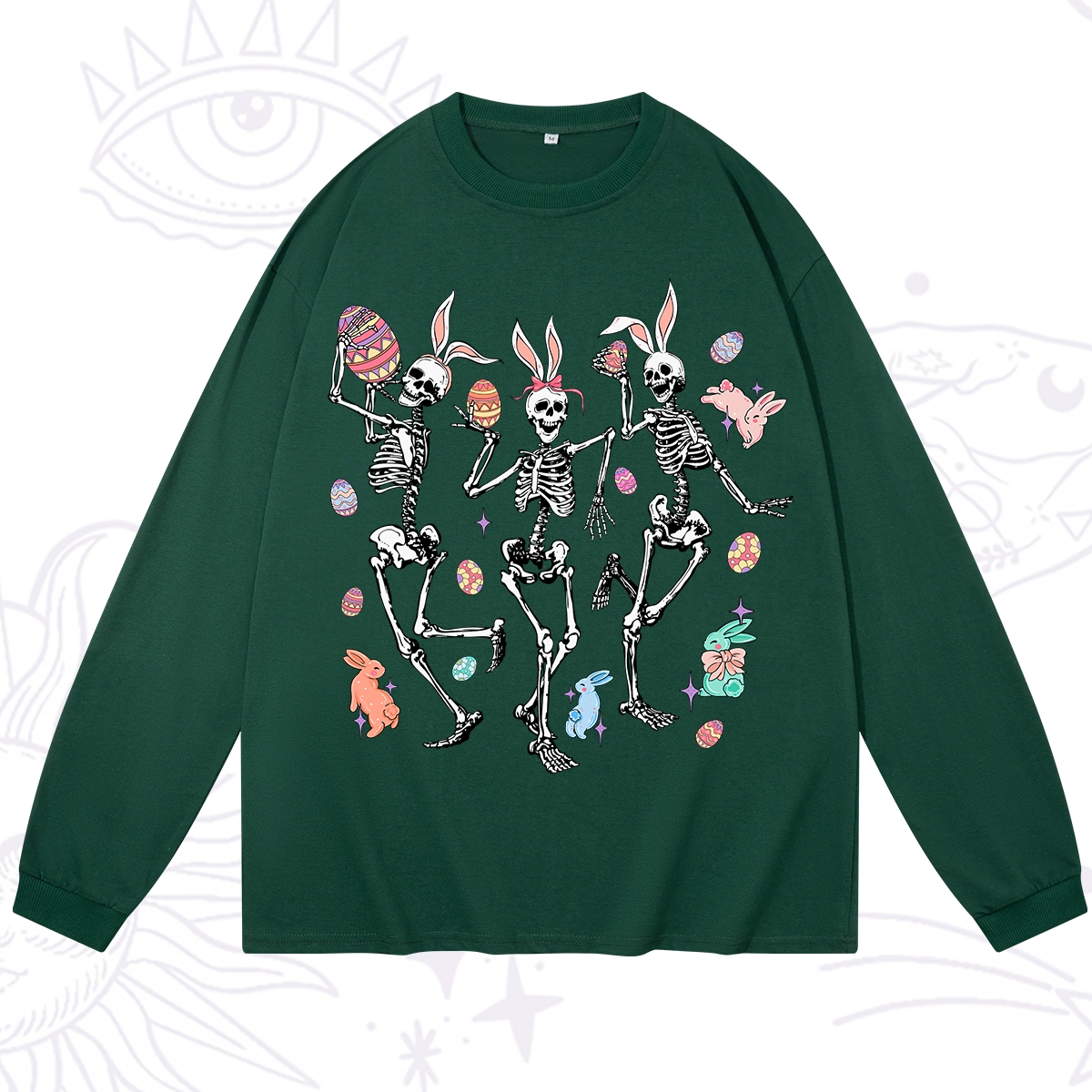 Purplehecate Easter Bunny Skeleton Long Sleeve T-Shirt