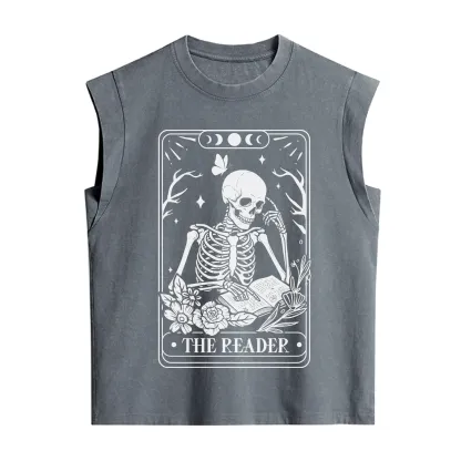 Purplehecate The Reader Tarot Skeleton Vintage Washed Tank