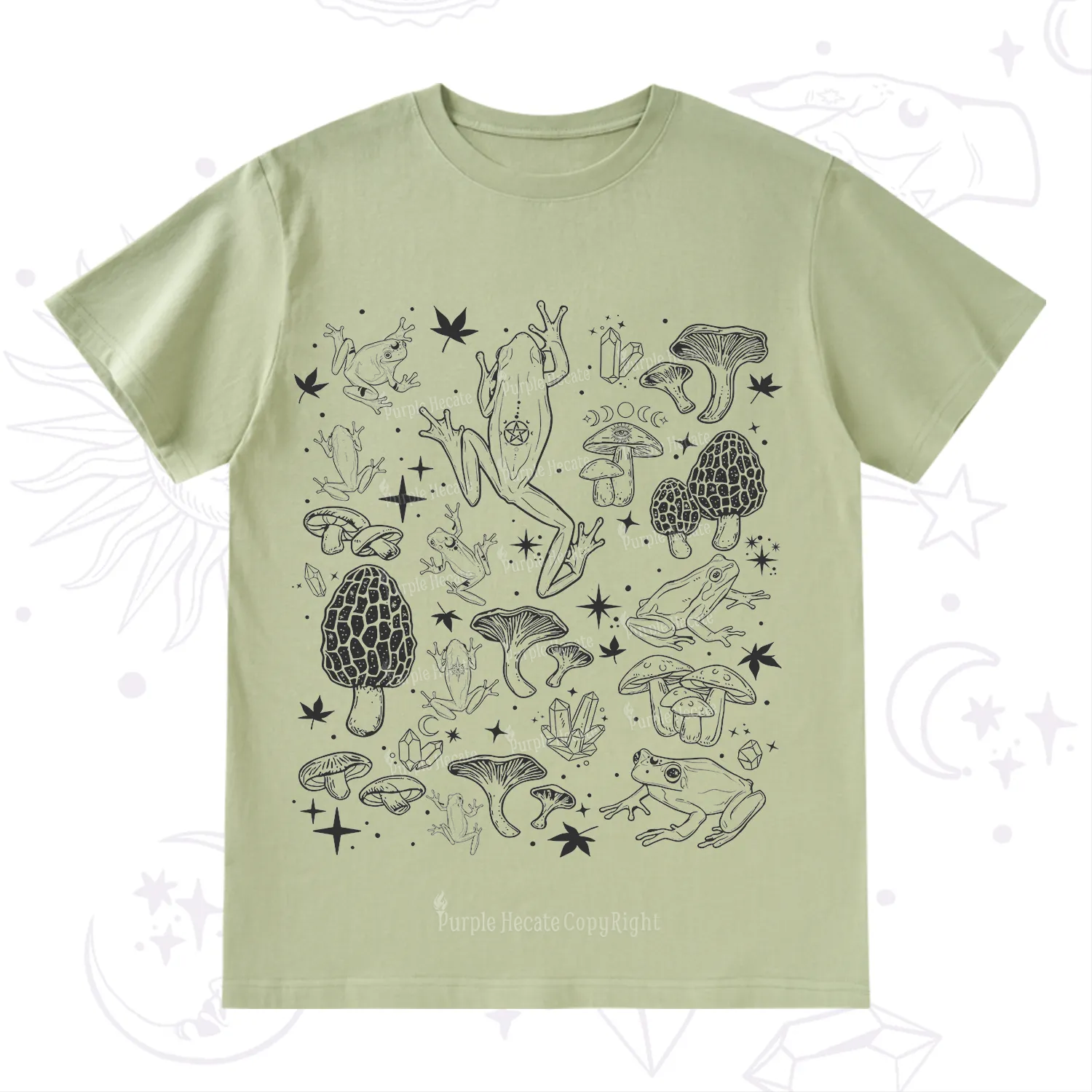Purplehecate Frog and Mushroom T-Shirt