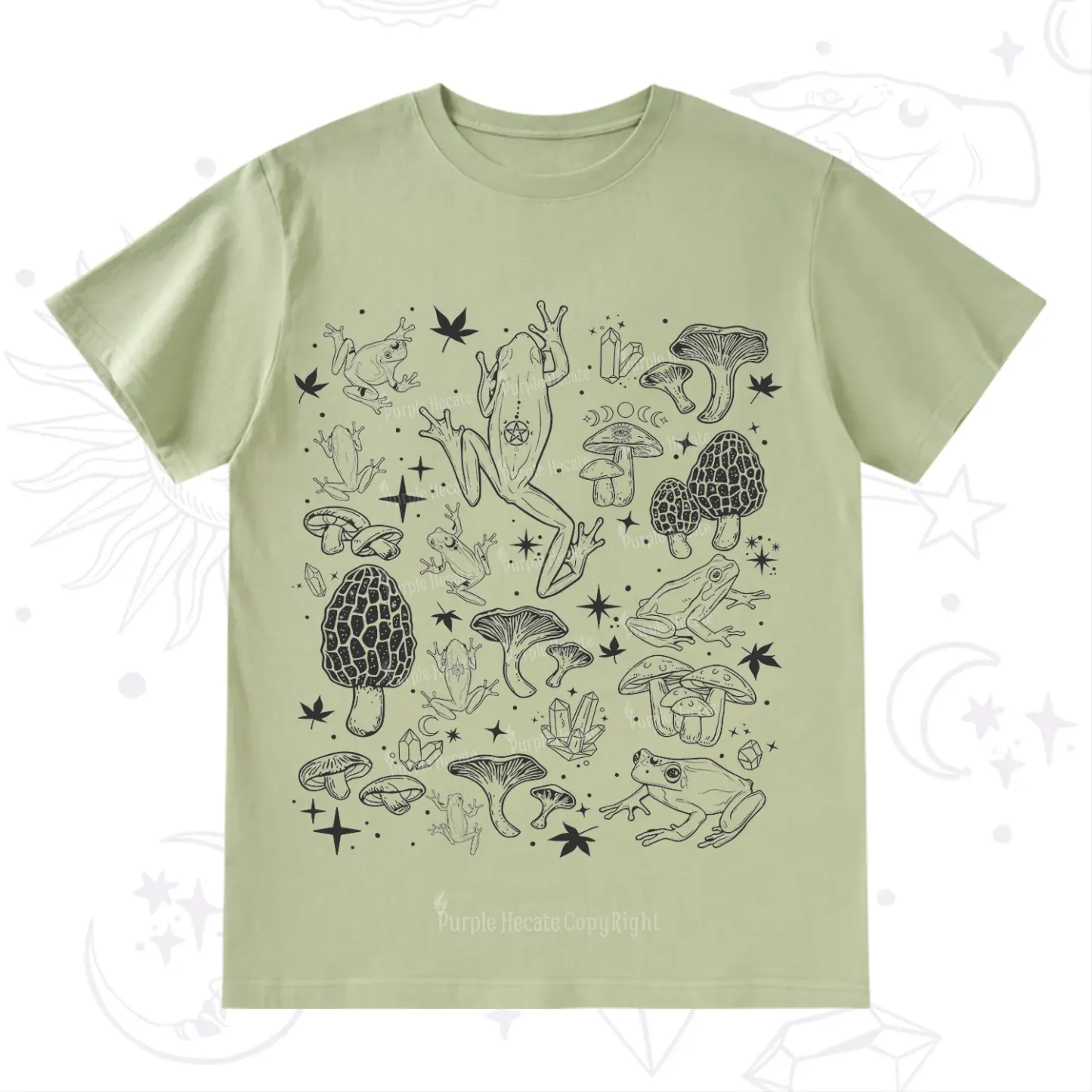 Purplehecate Frog and Mushroom T-Shirt