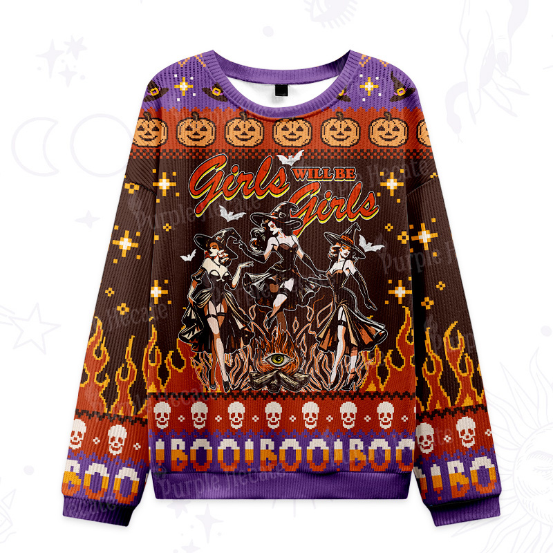Purplehecate Girls Will Be Girls Ugly Halloween Sweatshirts