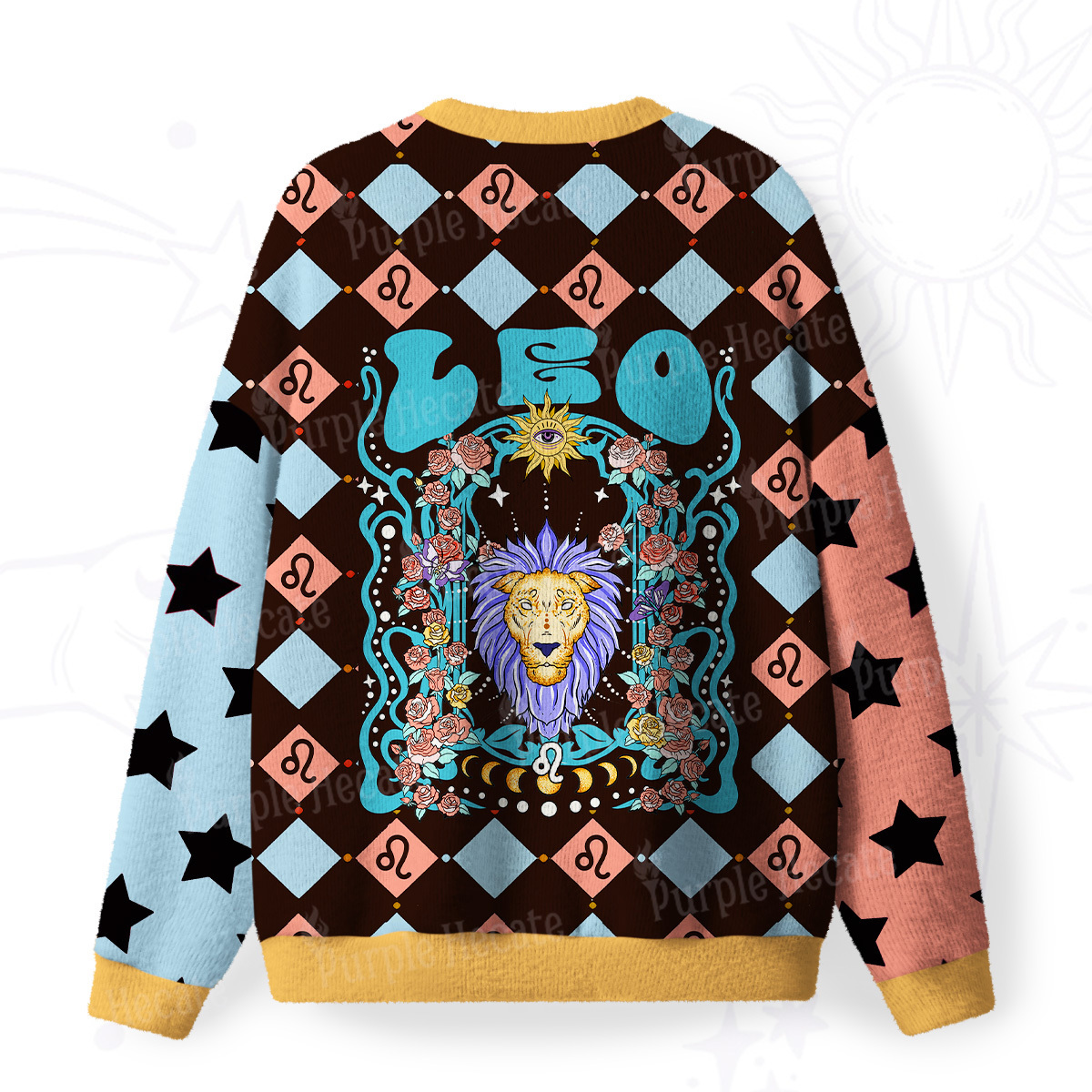 Purplehecate Leo Spirit Zodiac Fuzzy Ugly Sweatshirt