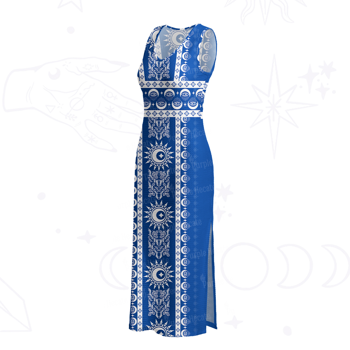 Purplehecate Visionary Sun Crochet Knit Maxi Dress