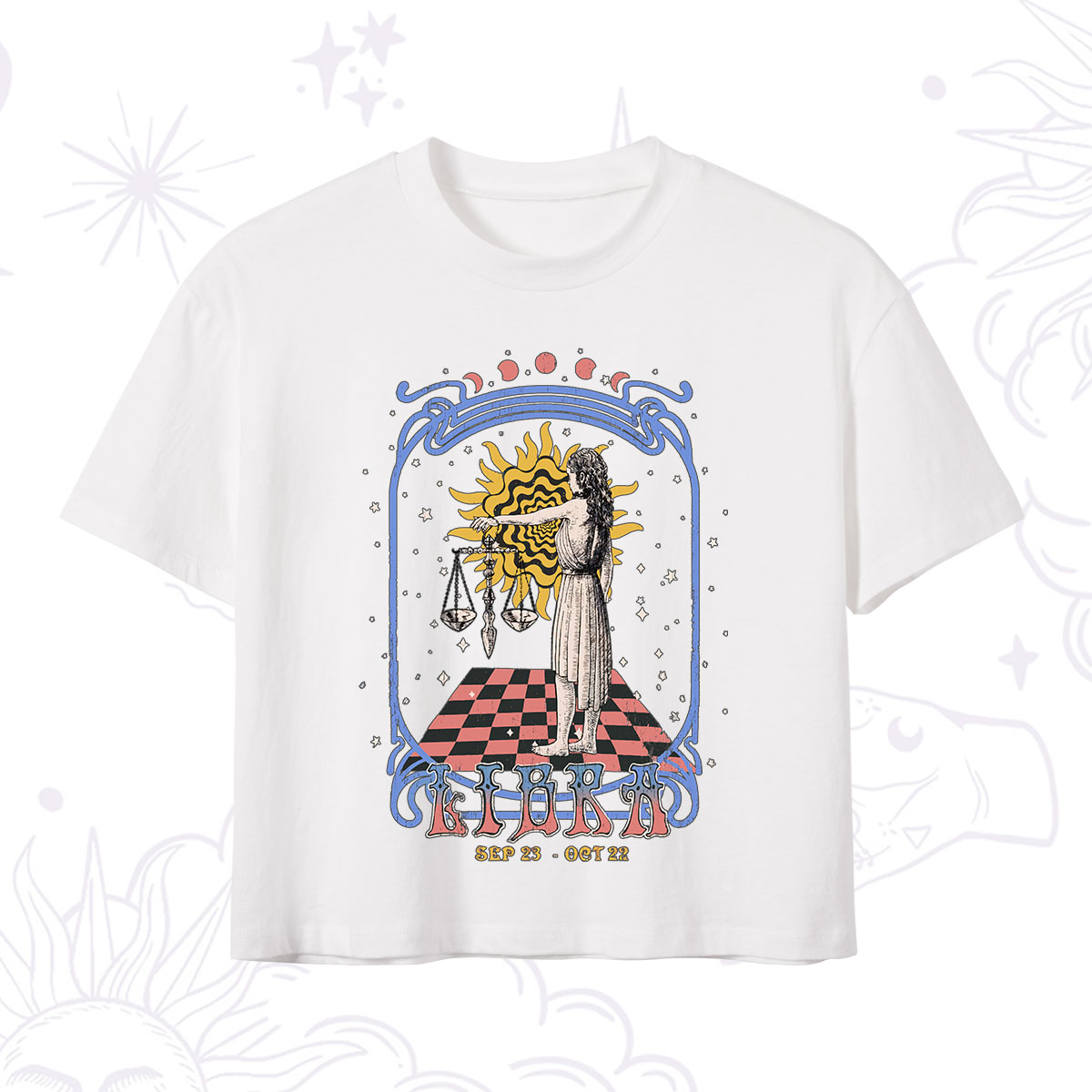 Purplehecate Libra Crew Zodiac Crop T-Shirt 