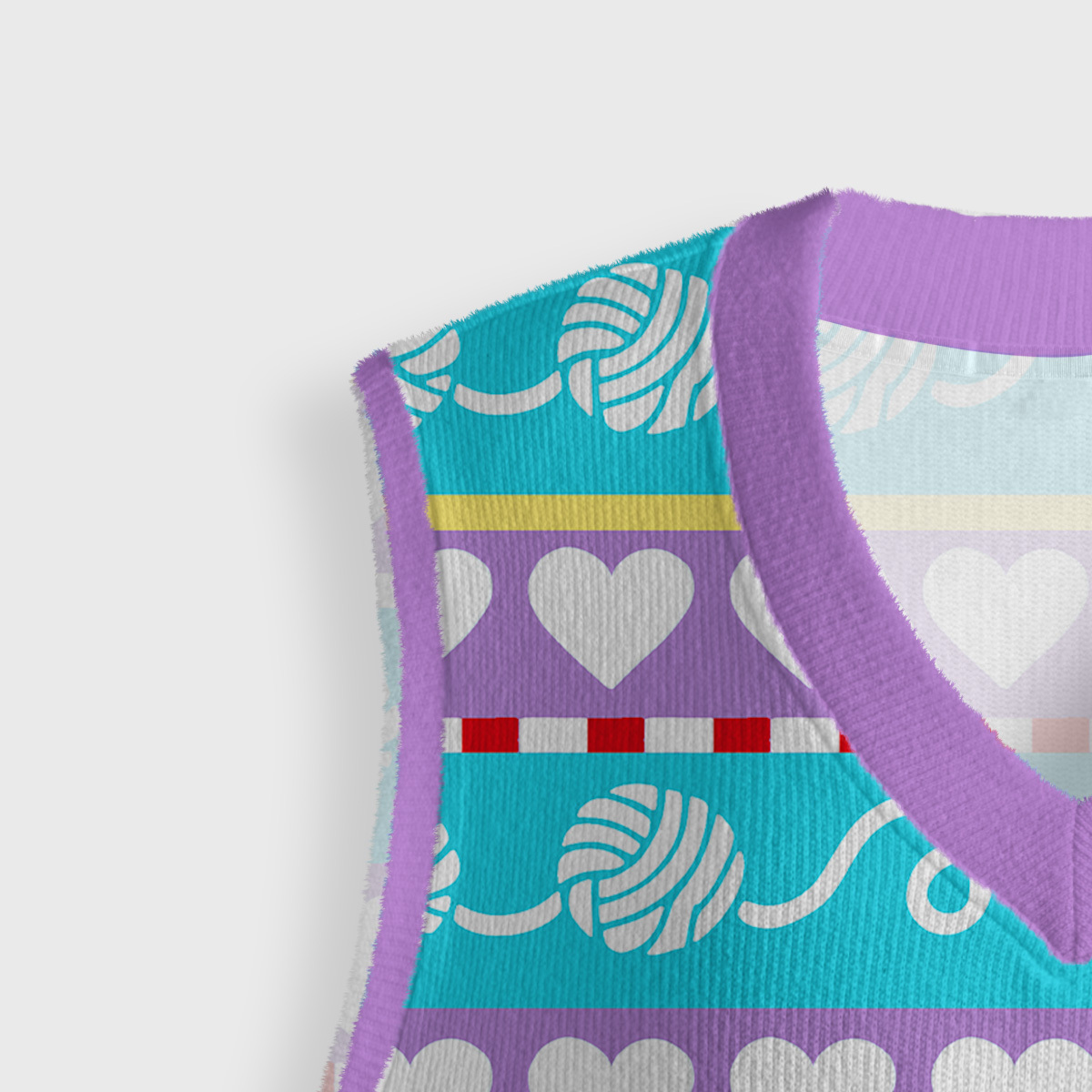 Purplehecate Whimsical Cat and Yarn Ugly Sweater Vest