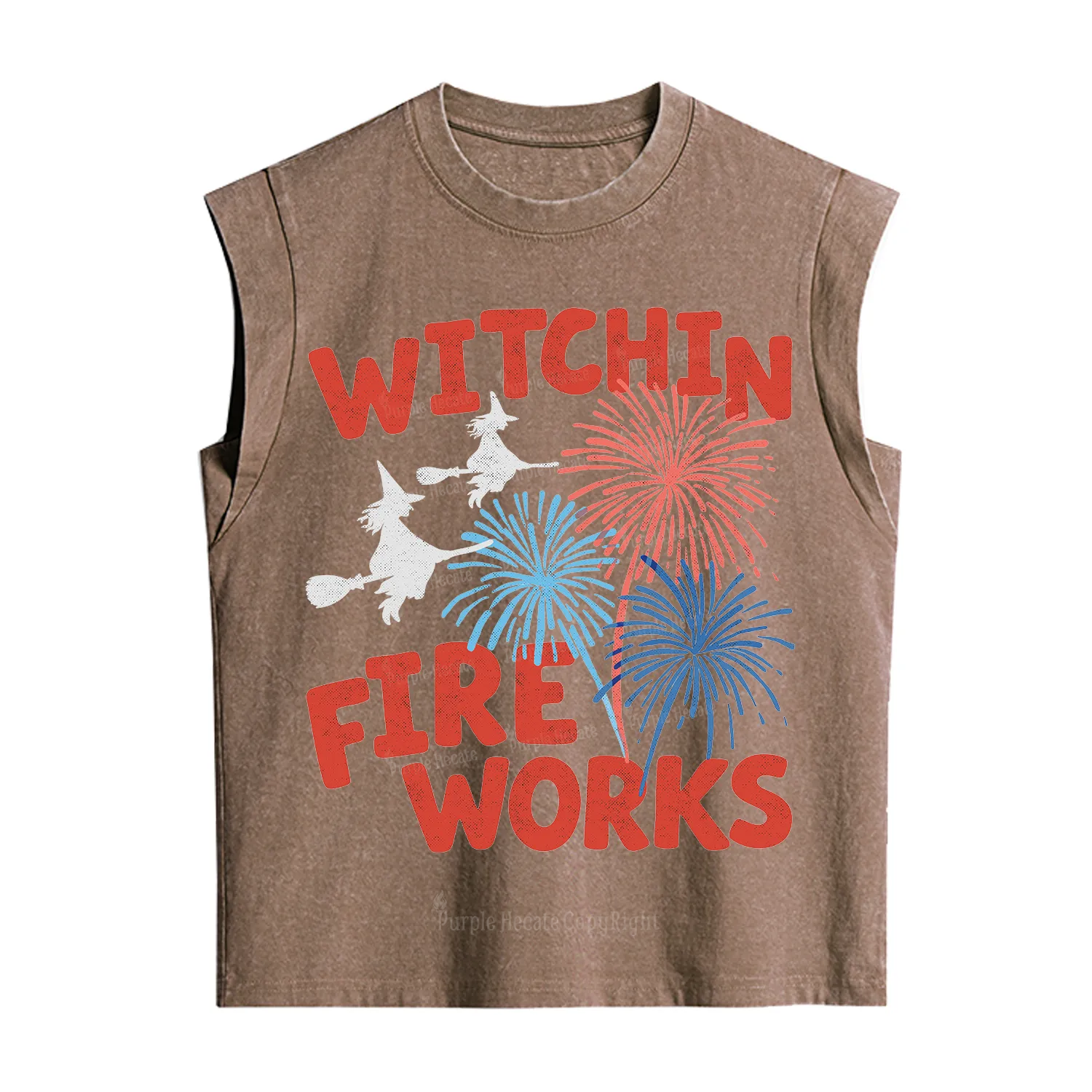 Purplehecate Witchin' Fireworks 4th of July Vintage Washed Tank