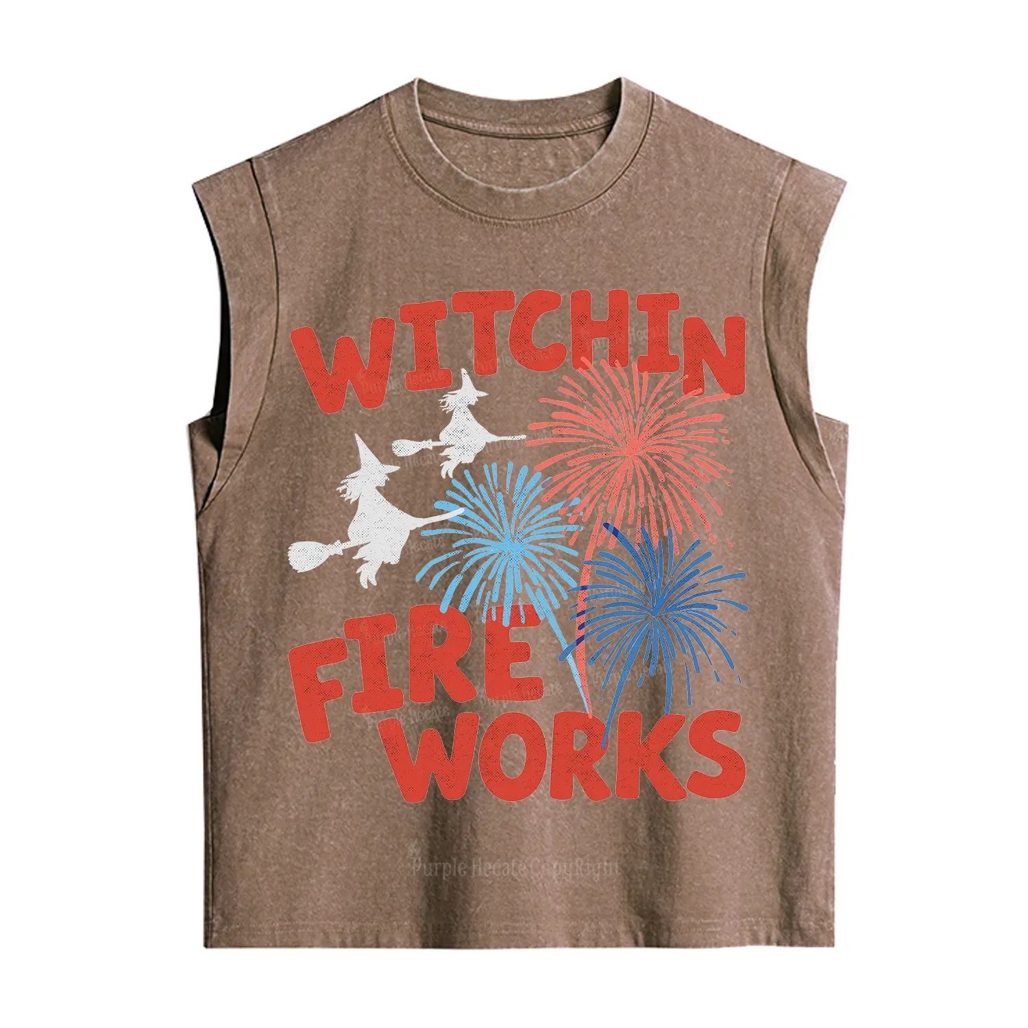 Purplehecate Witchin' Fireworks 4th of July Vintage Washed Tank