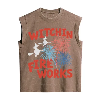 Purplehecate Witchin' Fireworks 4th of July Vintage Washed Tank