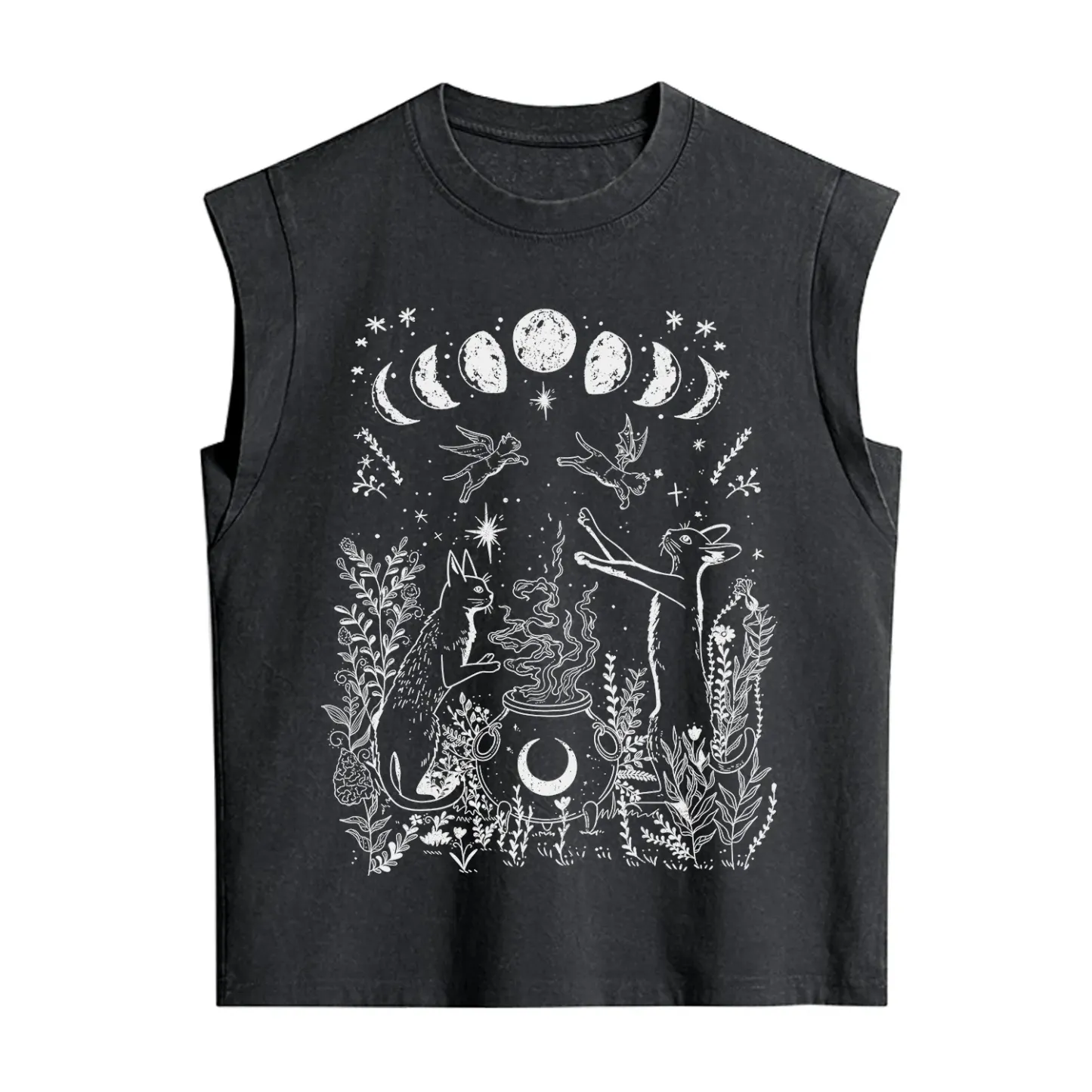 Purplehecate Celestial Cat Vintage Washed Tank