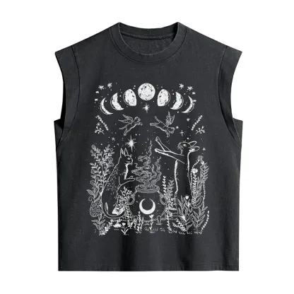 Purplehecate Celestial Cat Vintage Washed Tank
