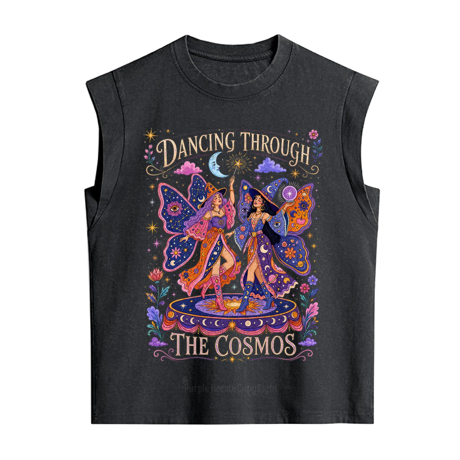 Purplehecate Dancing Through the Cosmos Vintage Washed Tank