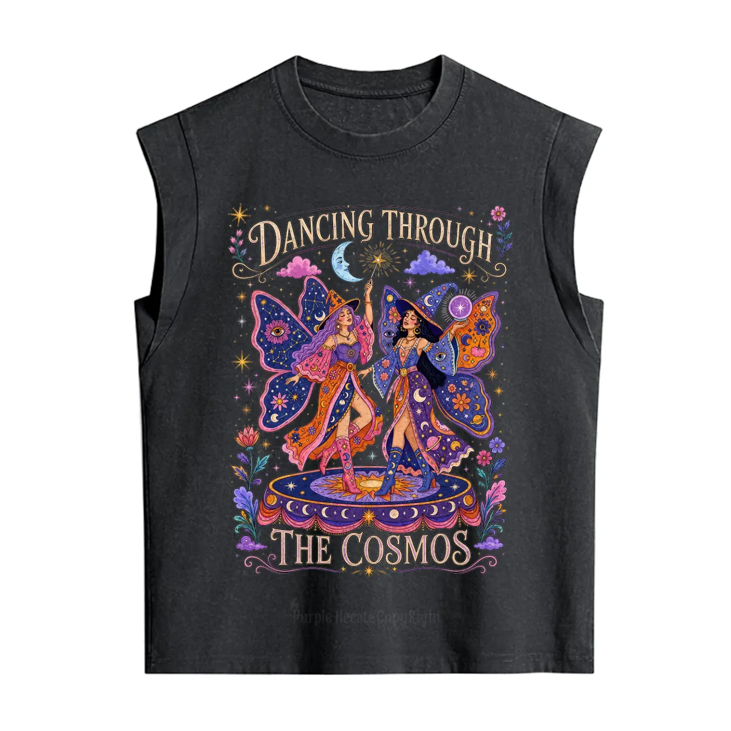 Purplehecate Dancing Through the Cosmos Vintage Washed Tank