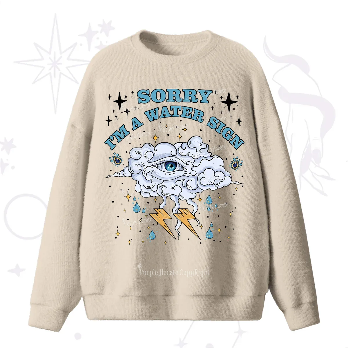 Purplehecate Sorry I'm A Water Sign Fuzzy Ugly Sweater