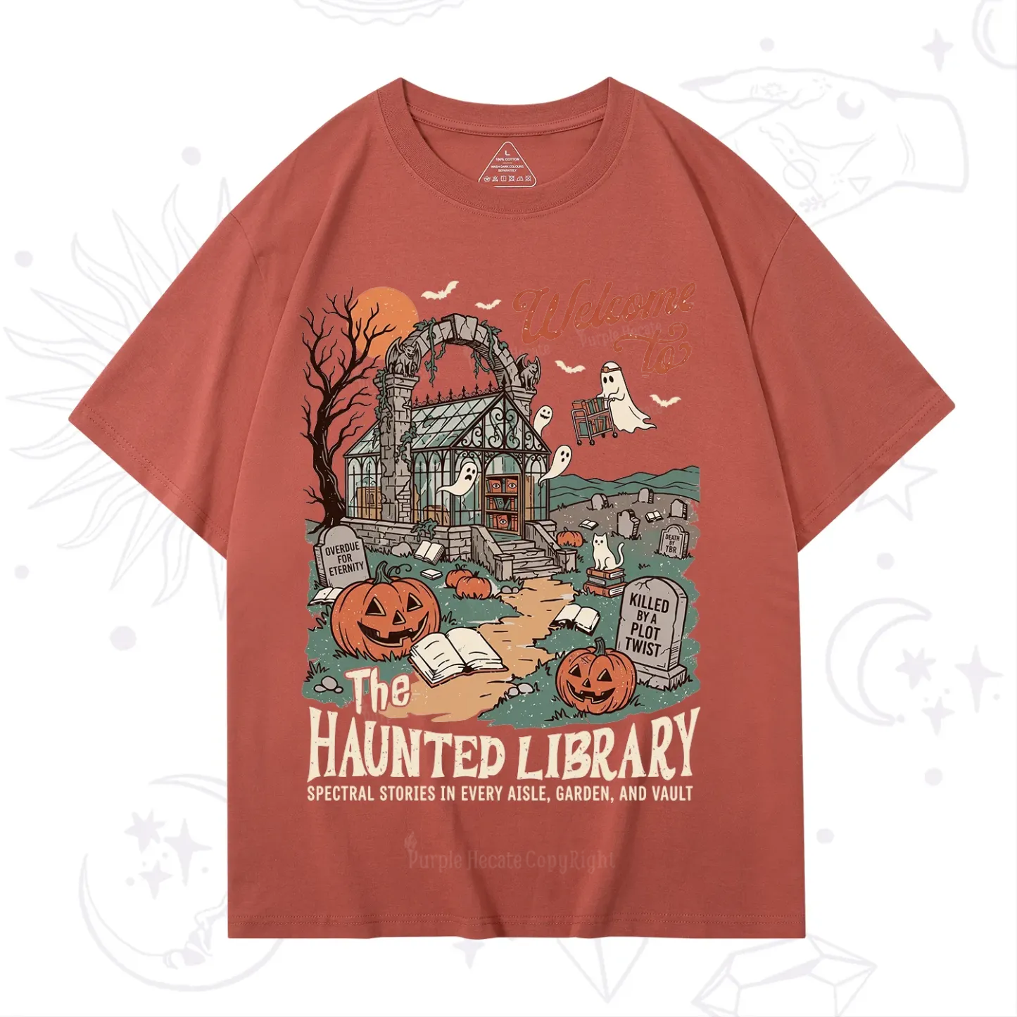 Purplehecate Welcome to the Haunted Library T-Shirt