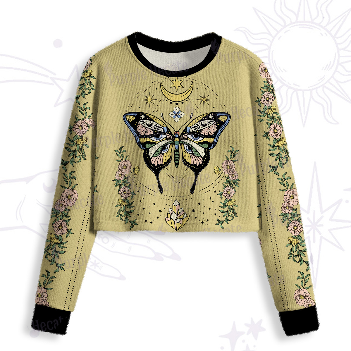 Purplehecate Magical Soul Crop Fuzzy Ugly Sweatshirt