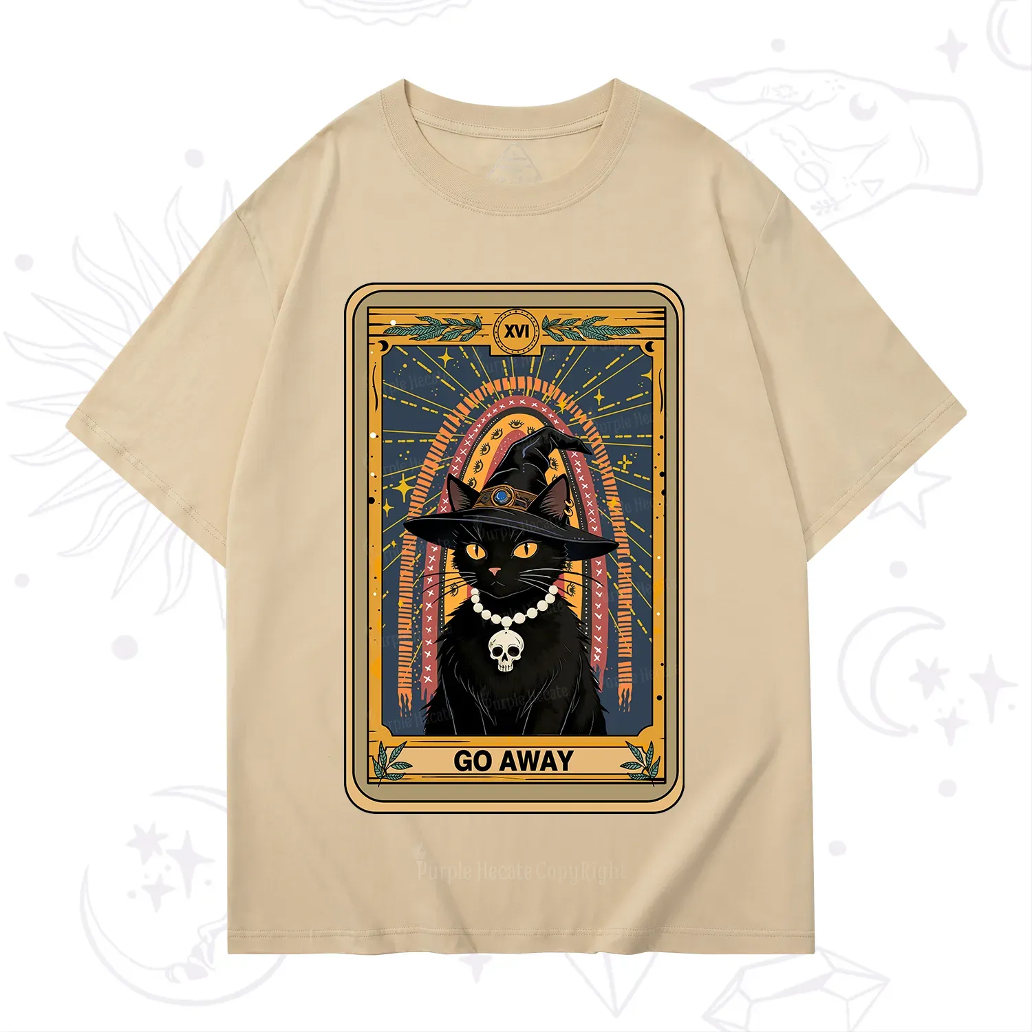 Purplehecate The Go Away Cat Tarot T-Shirt