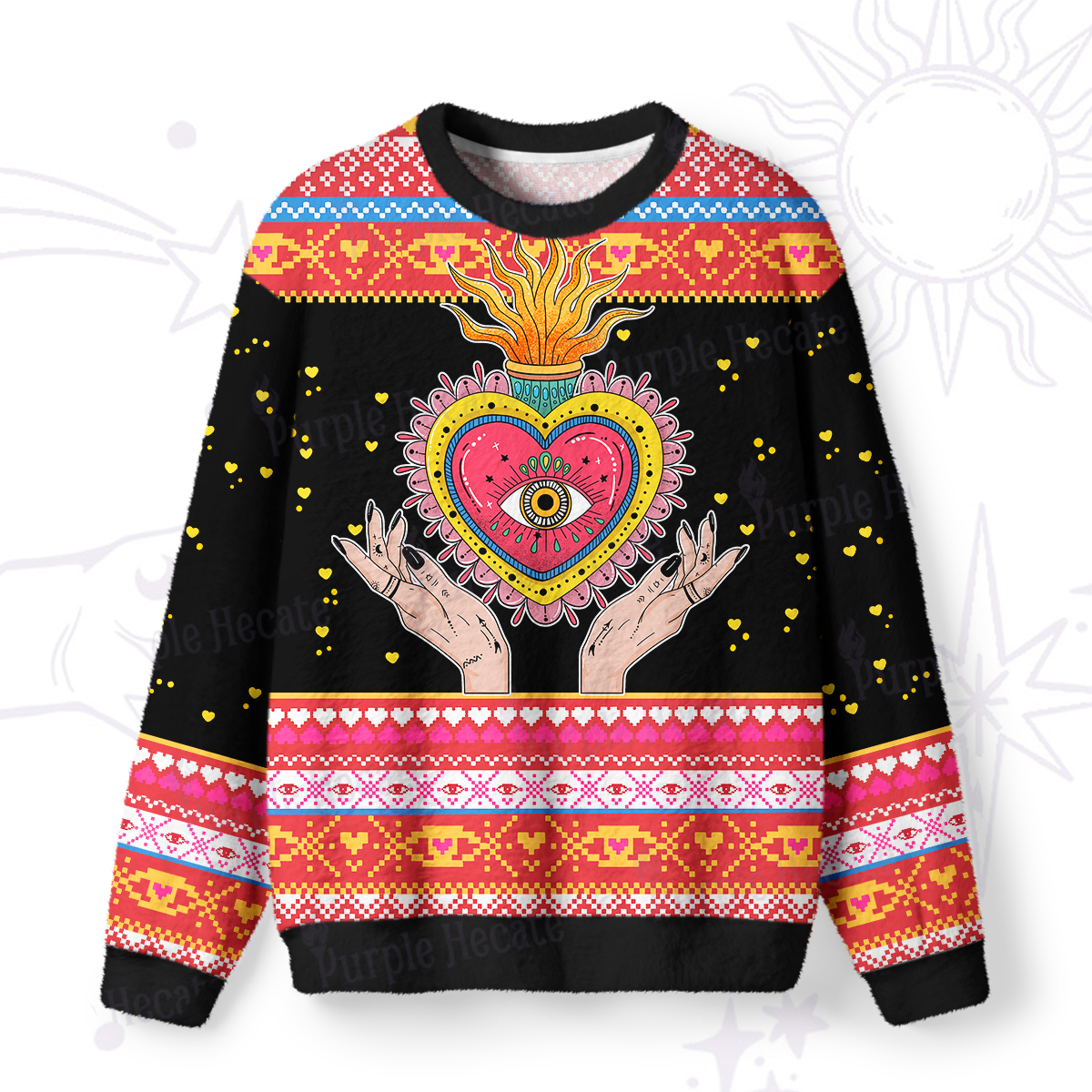 Purplehecate The Fiery Eye Ugly Valentine Sweatshirt