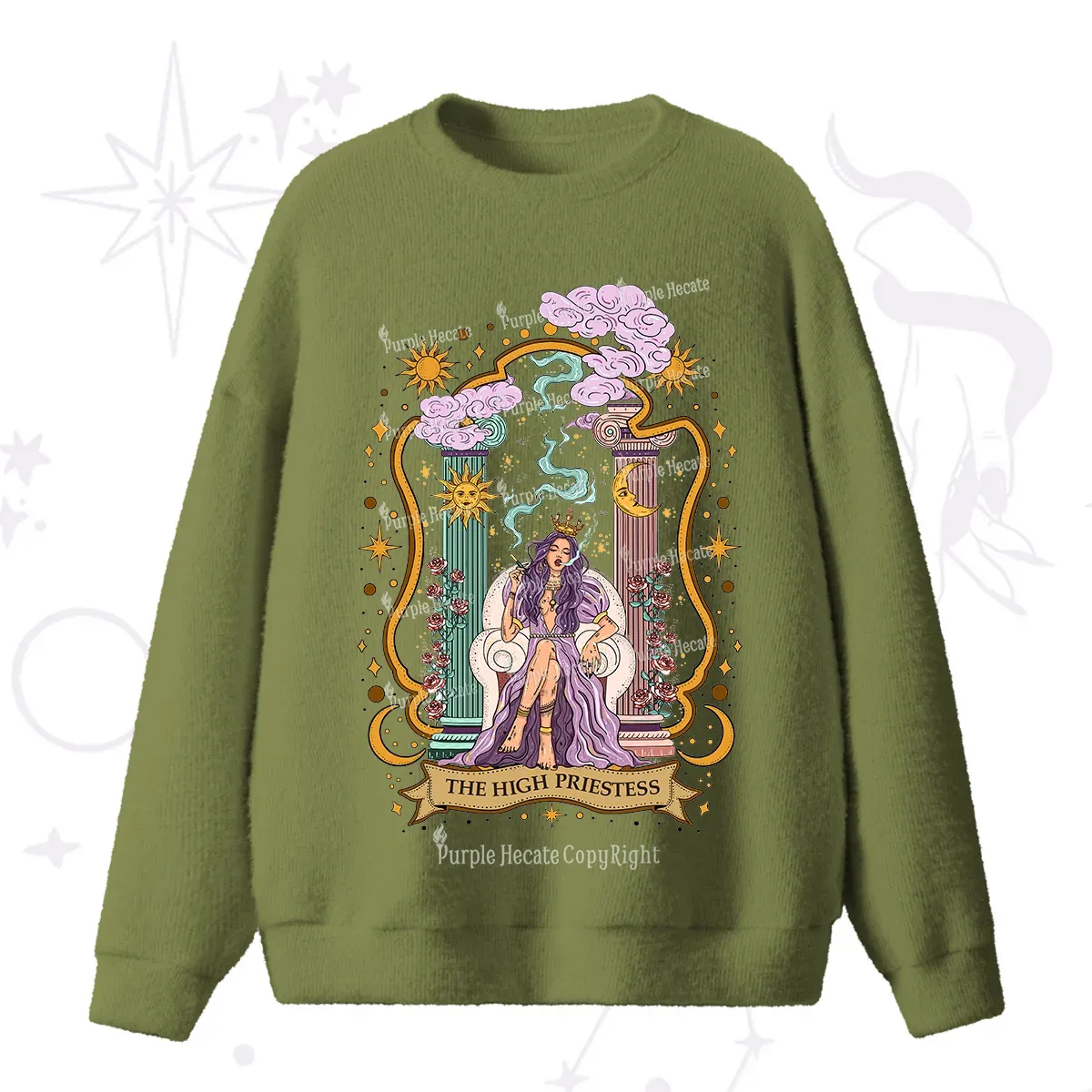 Purplehecate The High Priestess Goddess Fuzzy Ugly Sweater