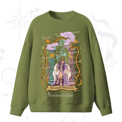 Purplehecate The High Priestess Goddess Fuzzy Ugly Sweater