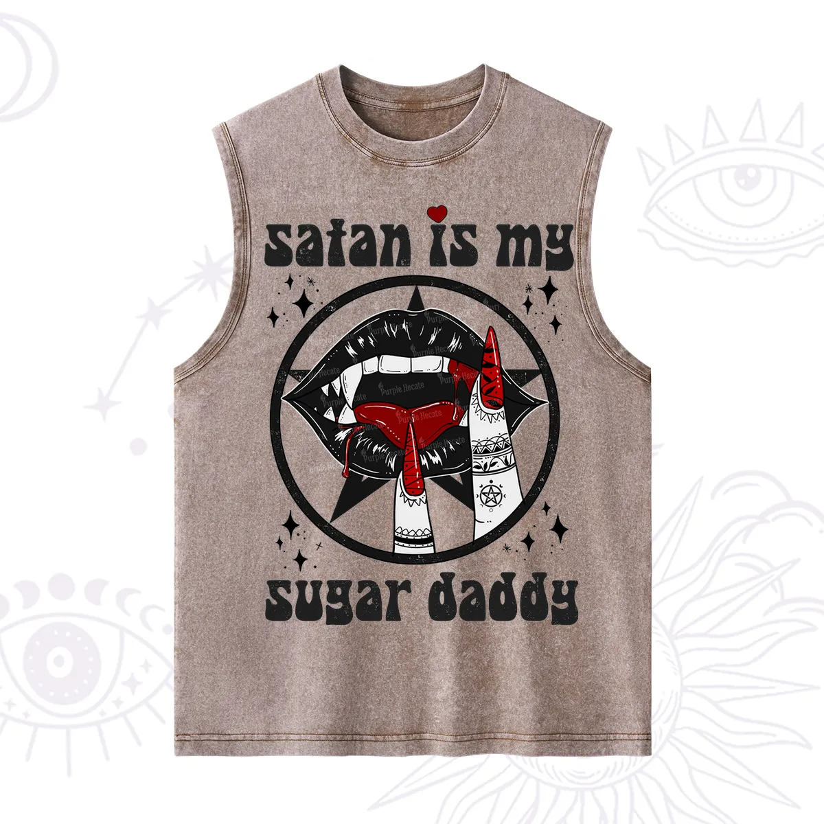 Purplehecate Satan Is My Sugar Daddy Washed Tank