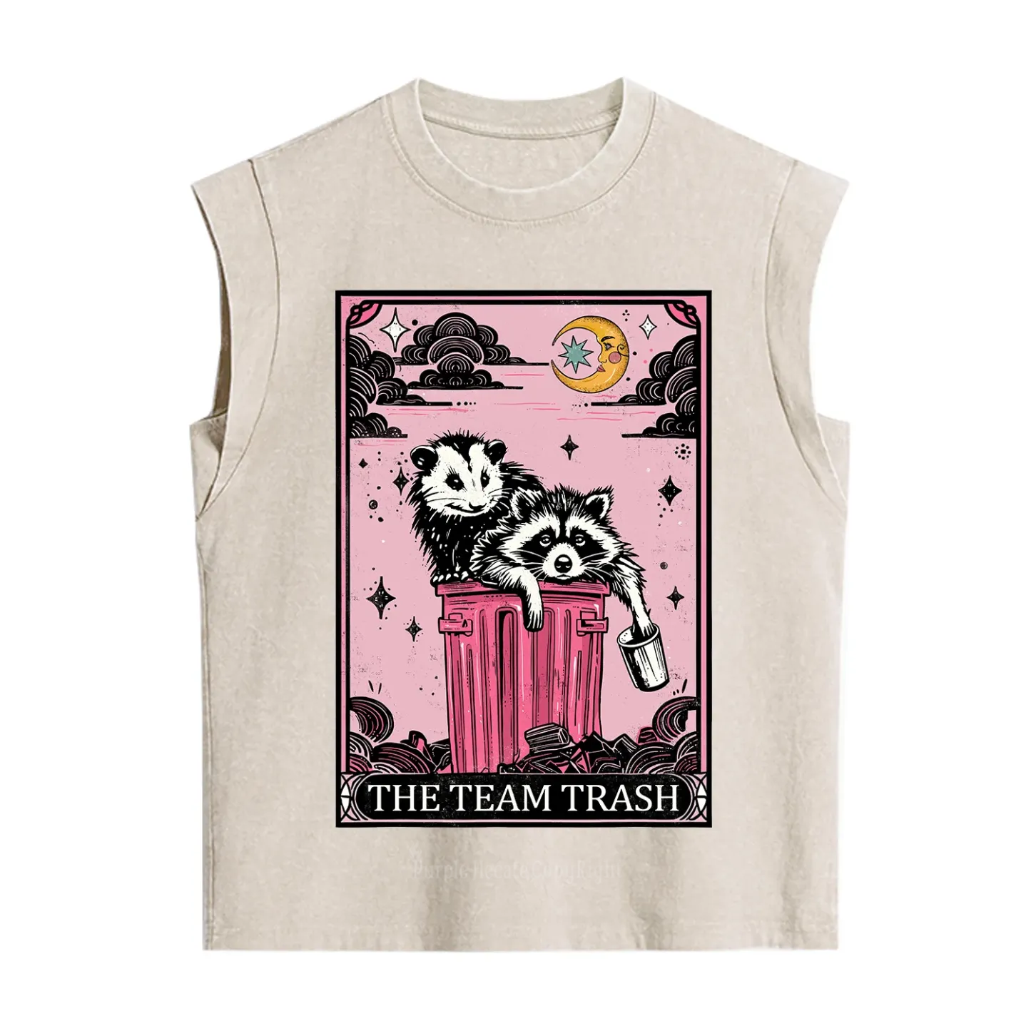 Purplehecate The Team Trash Raccoon & Possum Tarot Vintage Washed Tank