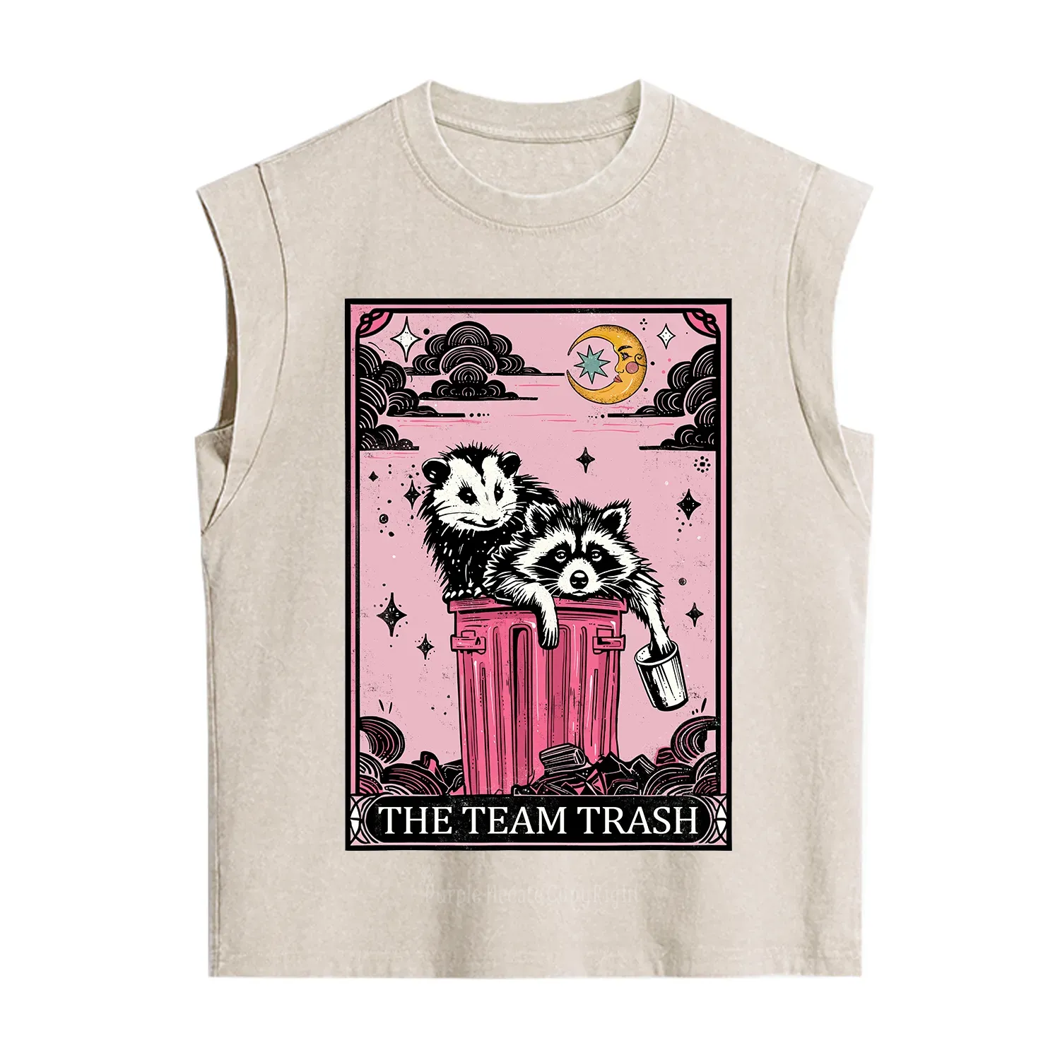 Purplehecate The Team Trash Raccoon & Possum Tarot Vintage Washed Tank