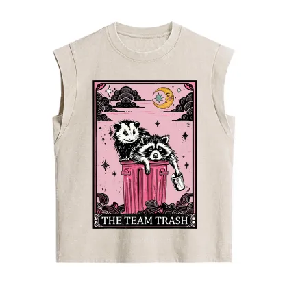 Purplehecate The Team Trash Raccoon & Possum Tarot Vintage Washed Tank