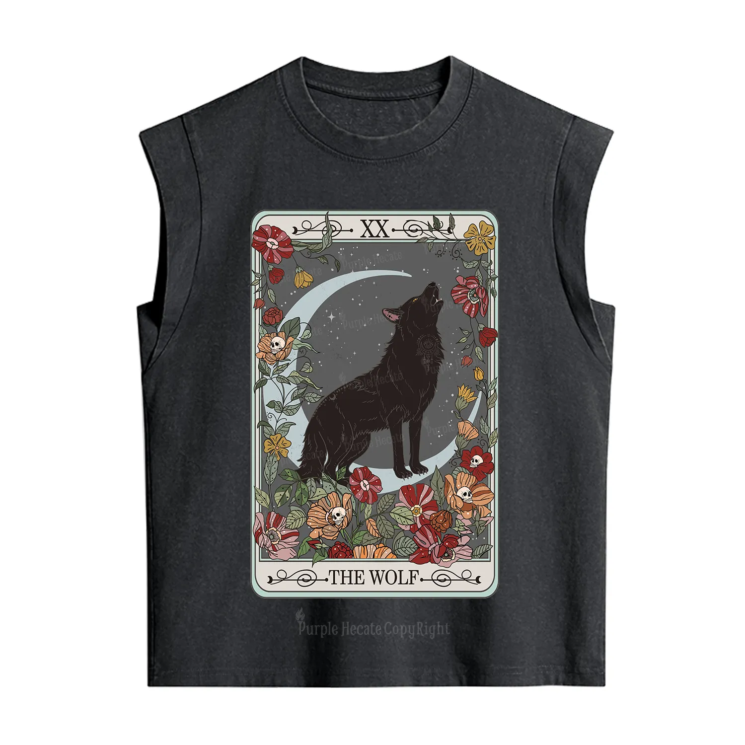 Purplehecate The Wolf Tarot Vintage Washed Tank