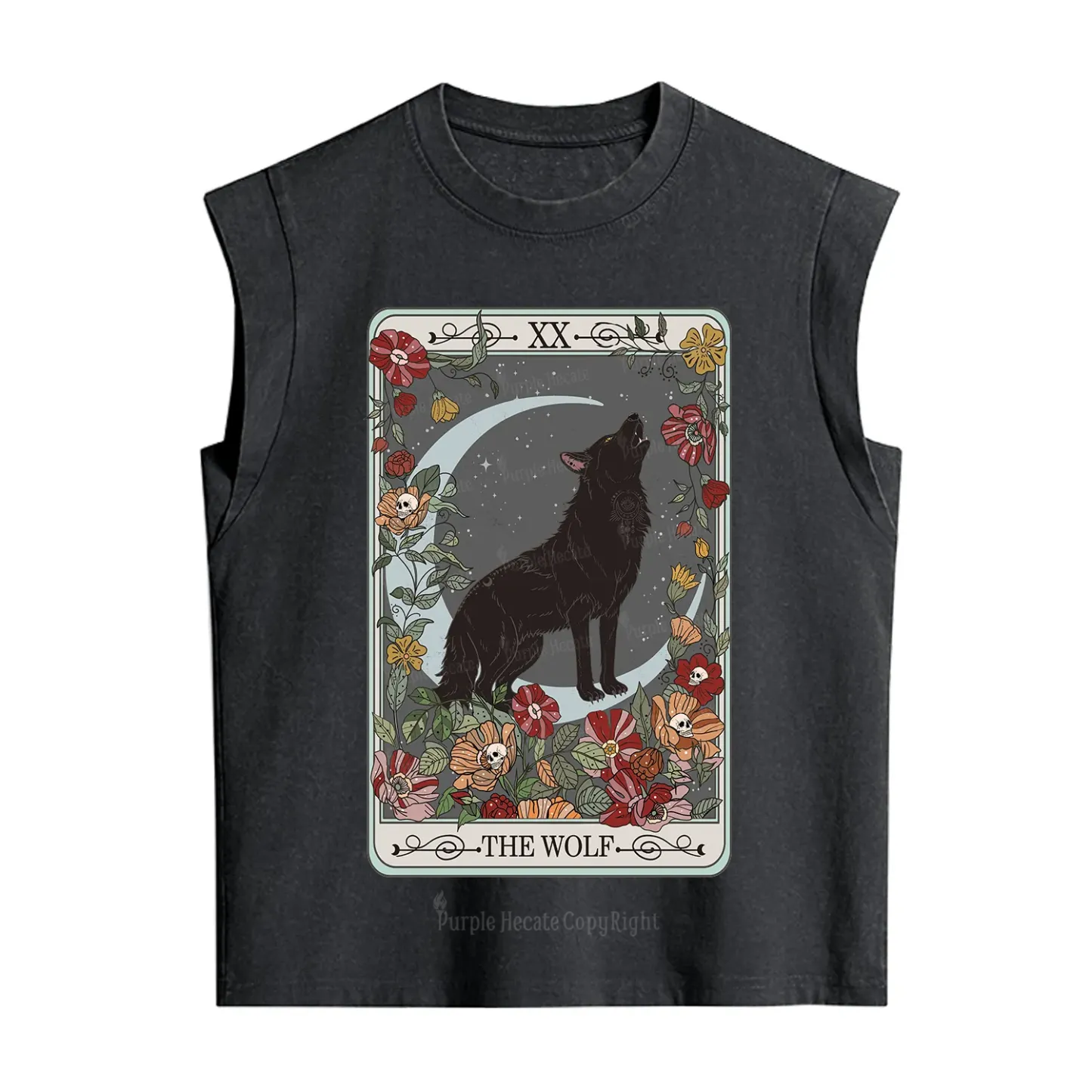 Purplehecate The Wolf Tarot Vintage Washed Tank