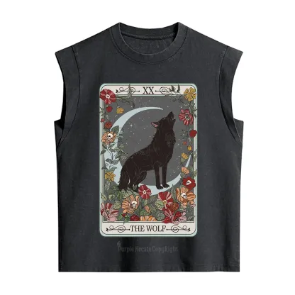 Purplehecate The Wolf Tarot Vintage Washed Tank