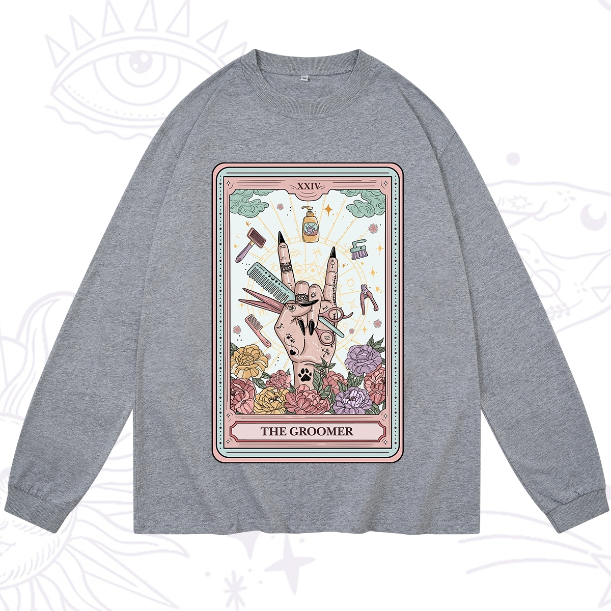 Purplehecate The Pet Groomer Tarot Card Long Sleeve T-Shirt