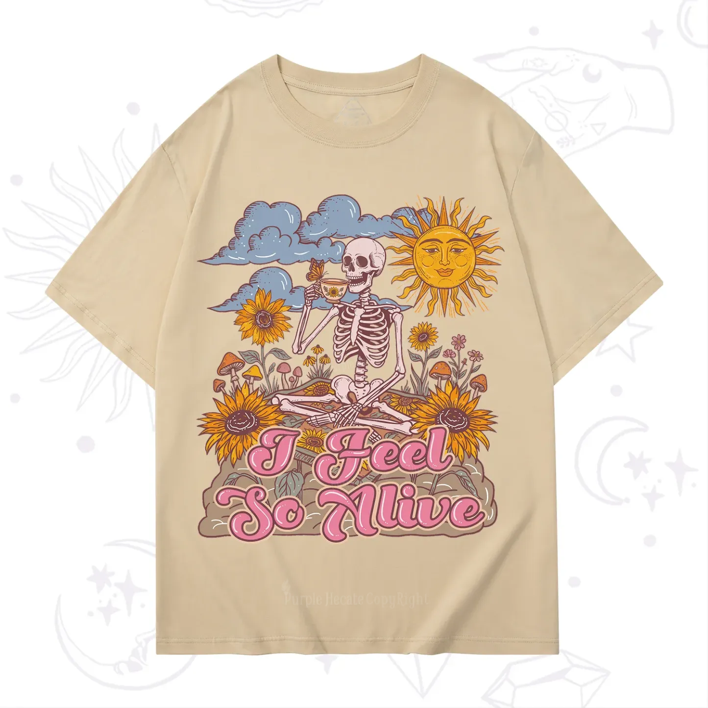 Purplehecate I feel So Alive Dancing Sarcastic Skeleton T-Shirt