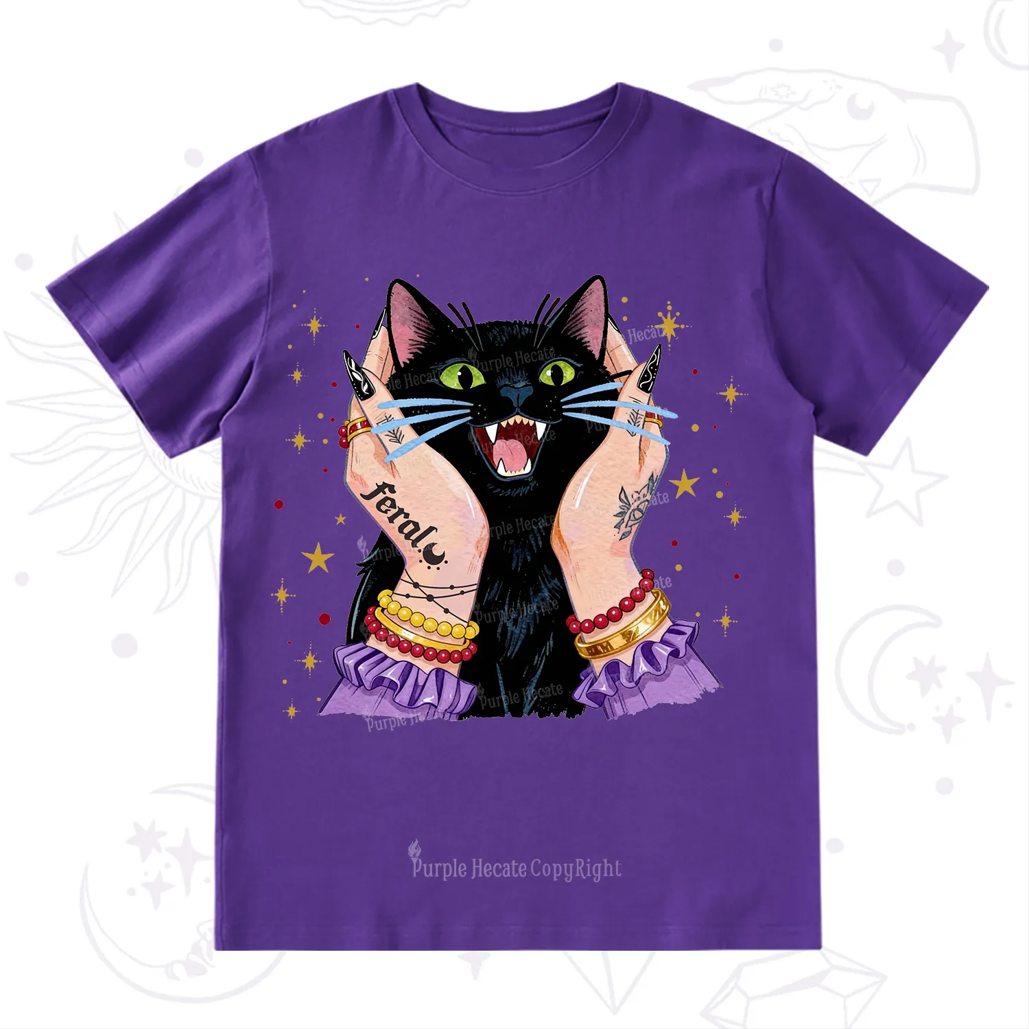 Purplehecate Feral Cat Magic T-Shirt