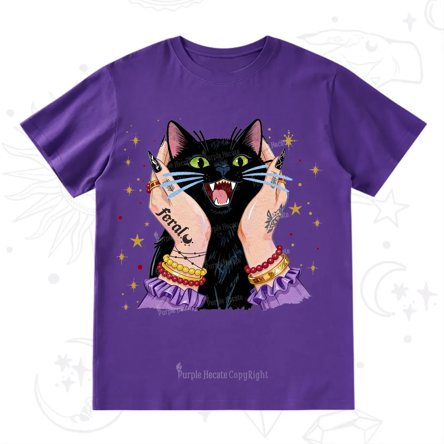 Purplehecate Feral Cat Magic T-Shirt