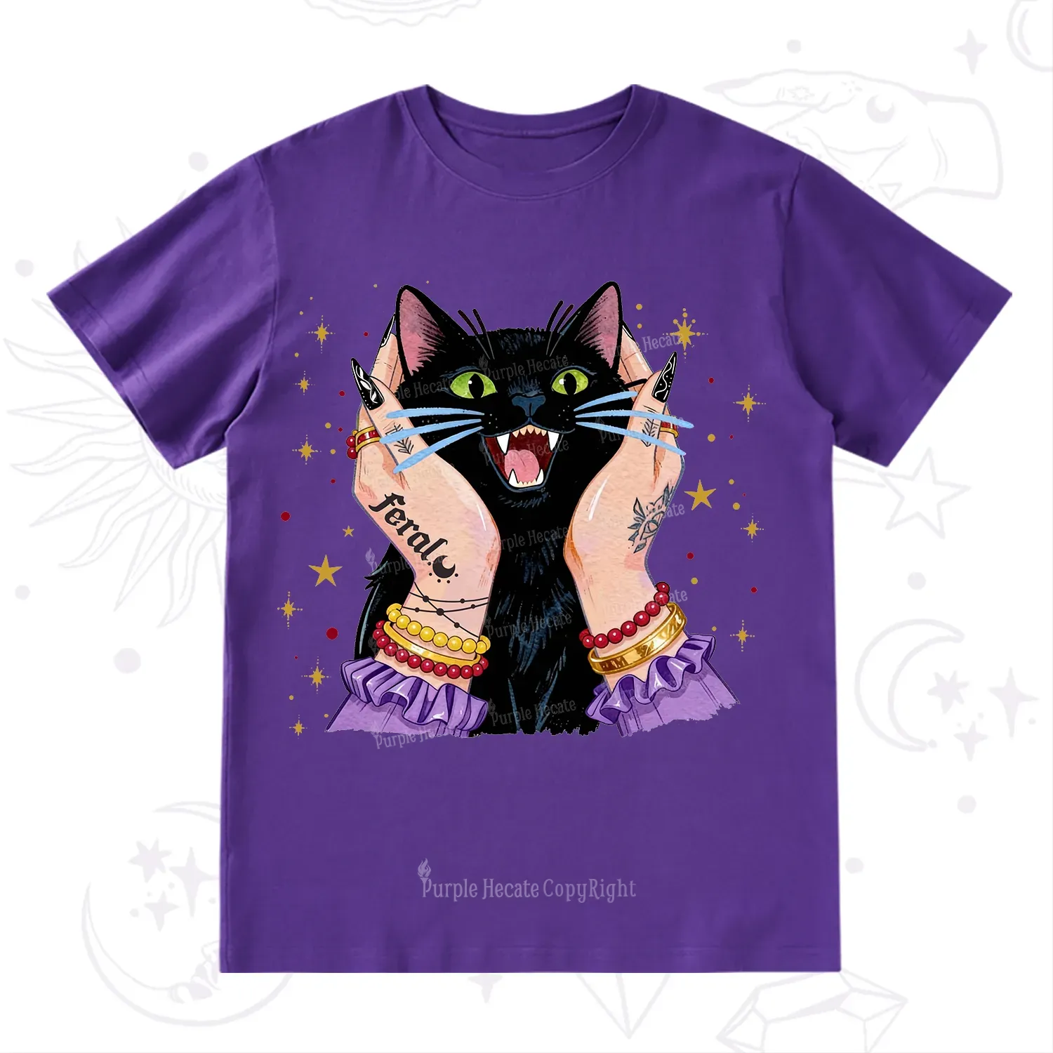 Purplehecate Feral Cat Magic T-Shirt