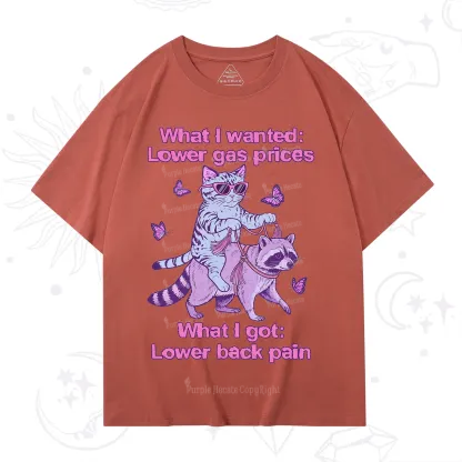 Purplehecate Lower Gas Prices Lower Back Pain Cat T-Shirt