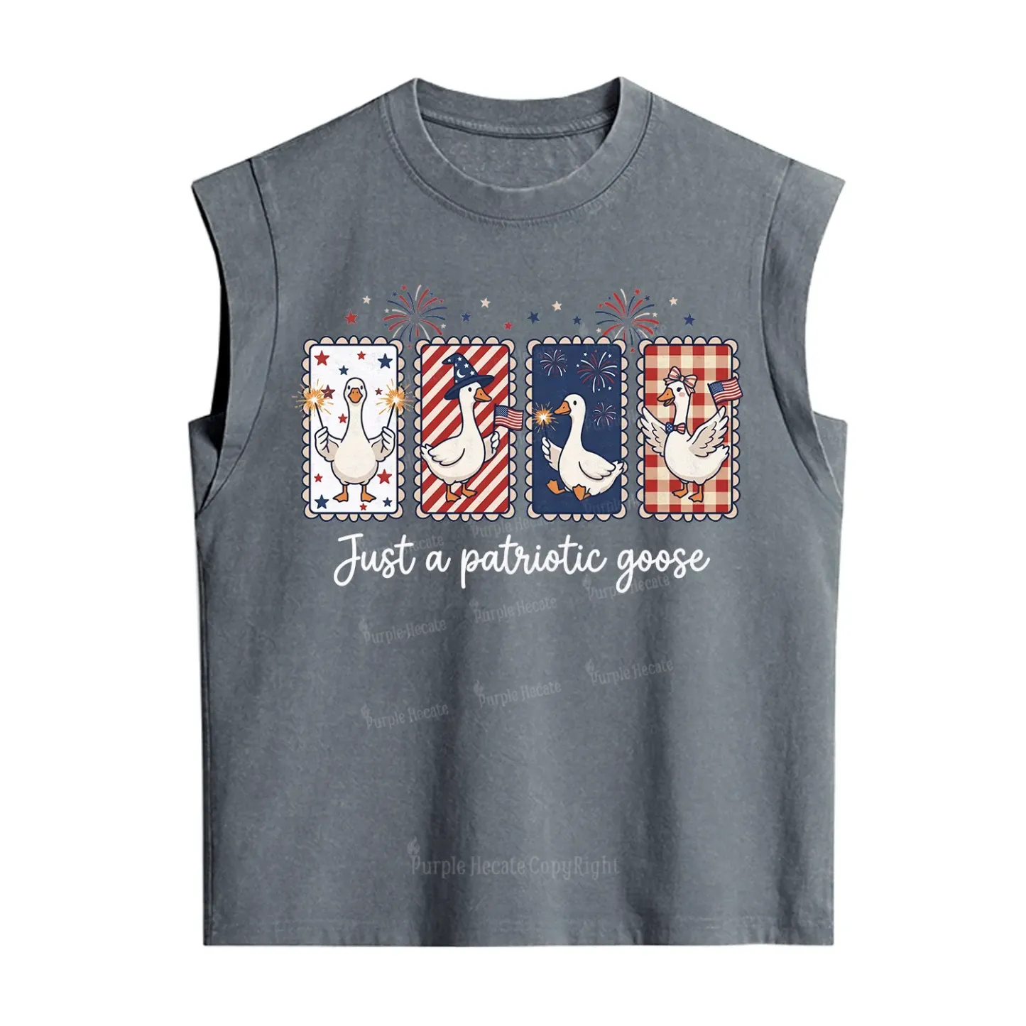 Purplehecate Just A Patriotic Goose Vintage Washed Tank