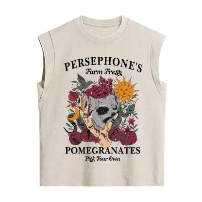 Purplehecate Persephone's Farm Fresh Pomegranates Pick Your Own Vintage Washed Tank