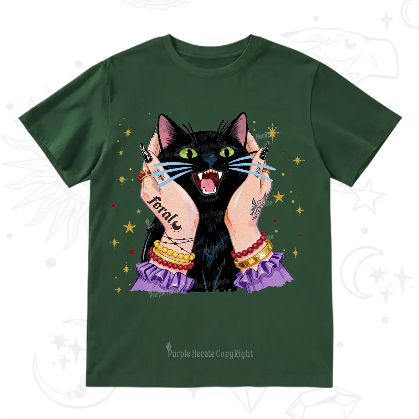 Purplehecate Feral Cat Magic T-Shirt