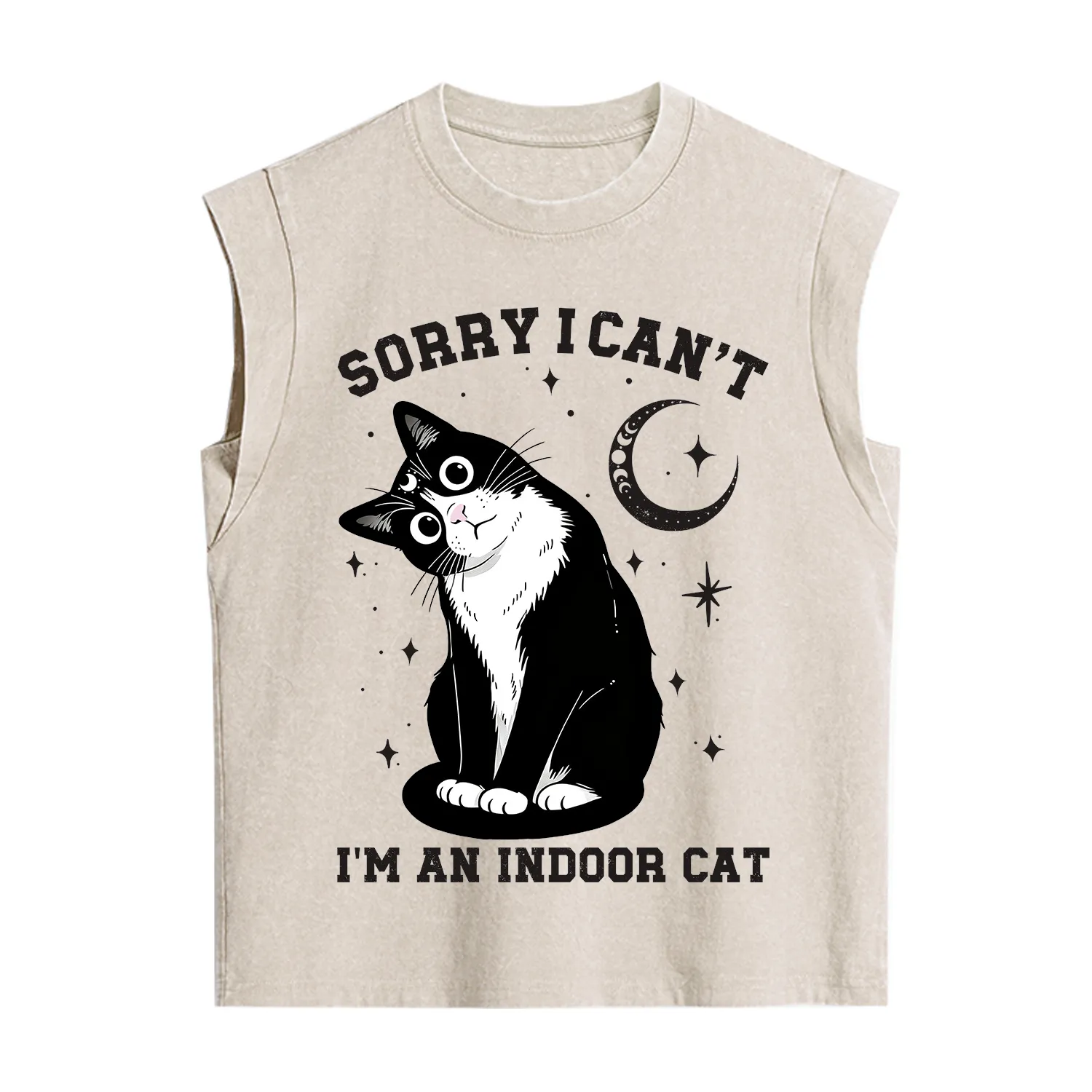 Purplehecate Sorry I Can't Go I'm an Indoor Cat Vintage Washed Tank