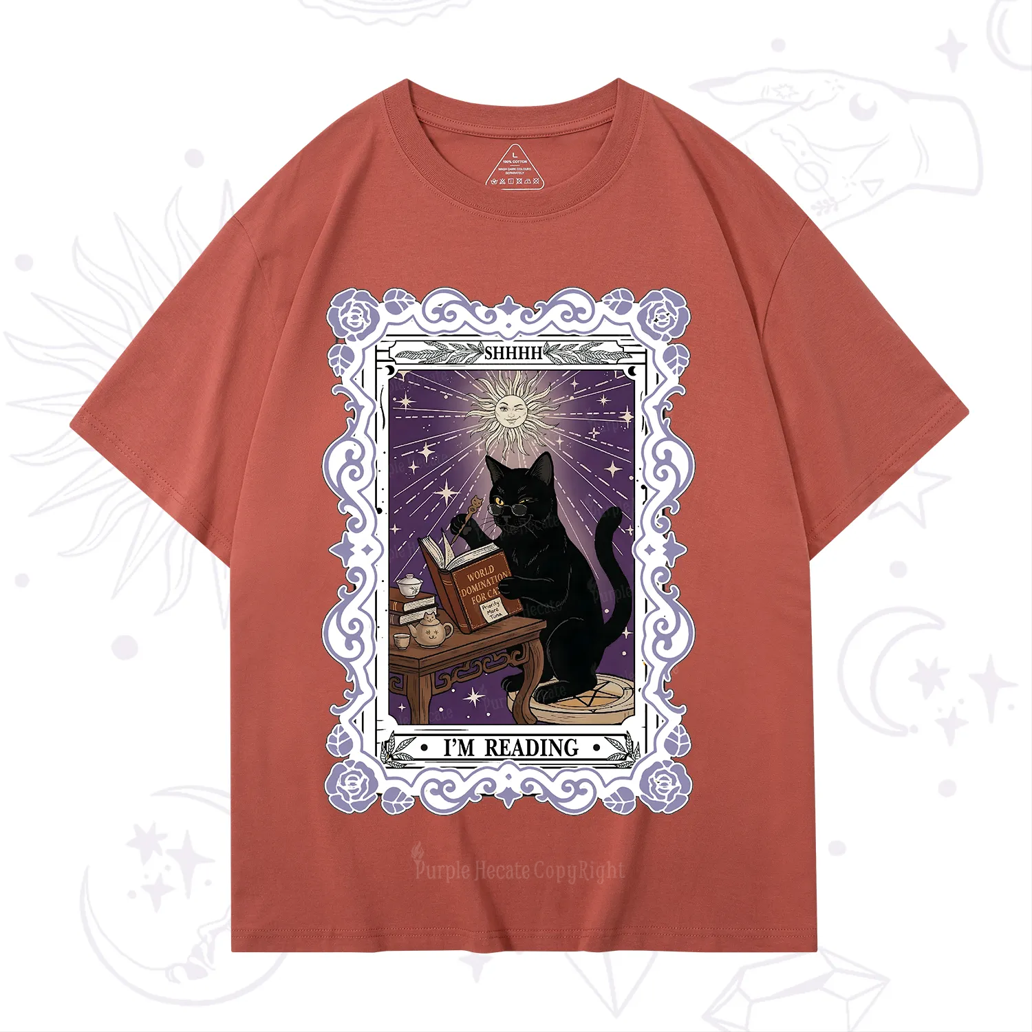 Purplehecate The Reading Cat Tarot T-Shirt