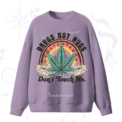 Purplehecate Drugs Not Hugs Fuzzy Ugly Sweater