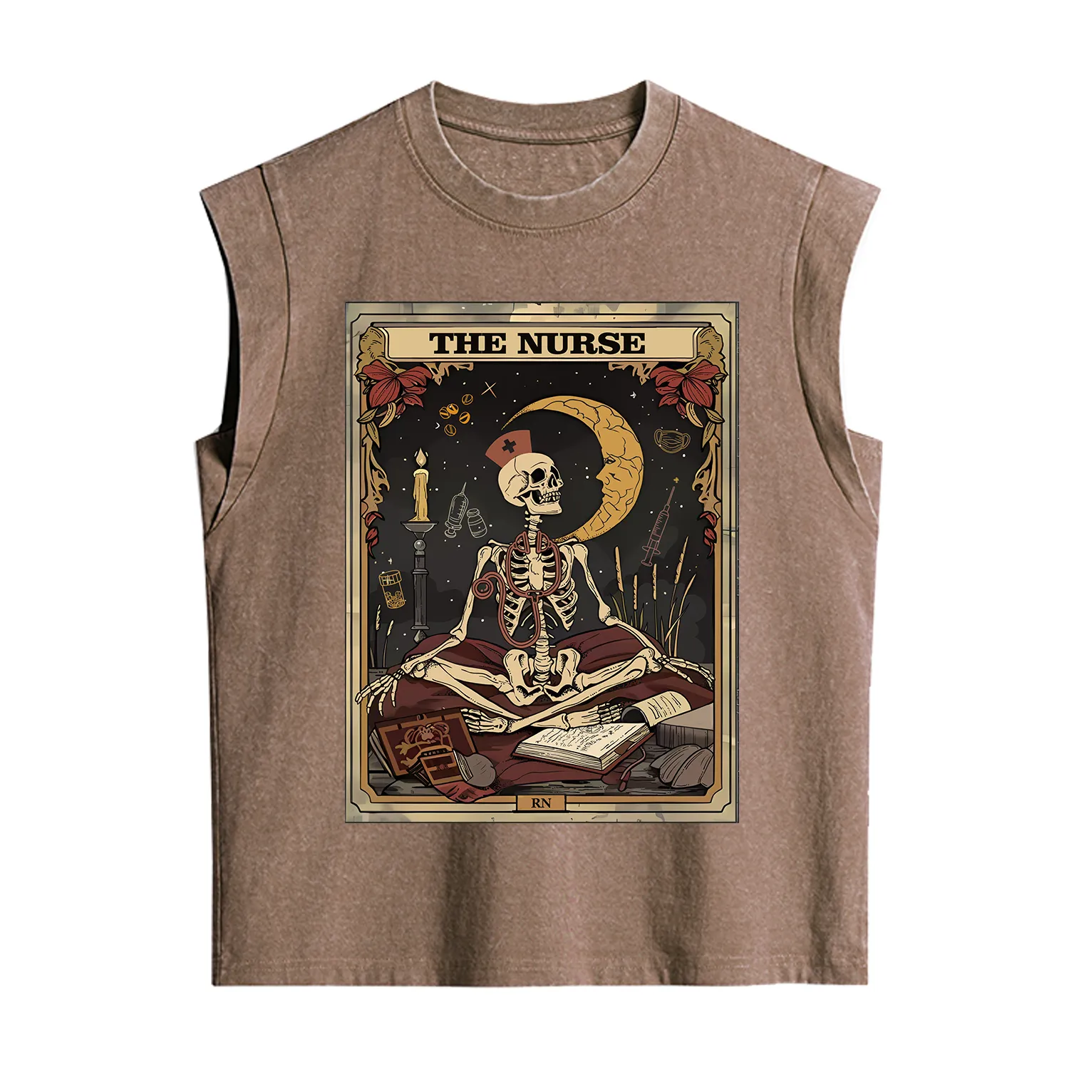 Purplehecate The Nurse Tarot Card Vintage Washed Tank
